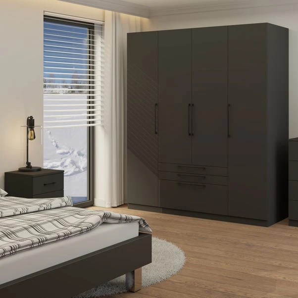 Harmony Foster 4 Door 3 Drawer Wardrobe - Image 7