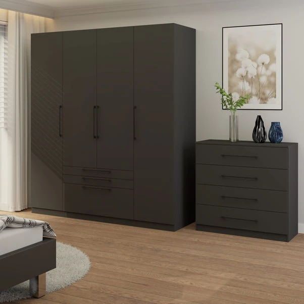 Harmony Foster 4 Door 3 Drawer Wardrobe - Image 8