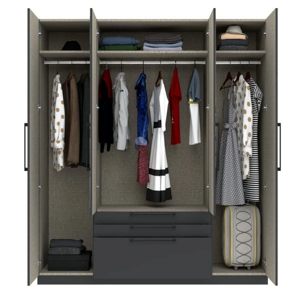 Harmony Foster 4 Door 3 Drawer Wardrobe - Image 5