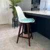 Fusion Living Soho White Plastic Bar Stool