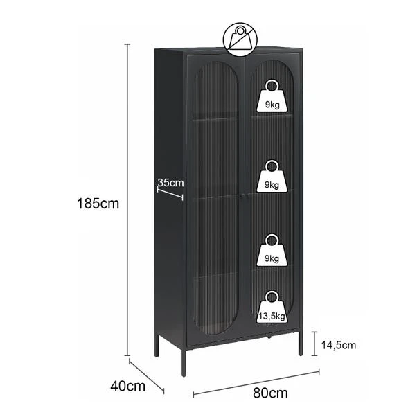 Luna Tall Fluted Sideboard, Glass - Image 7