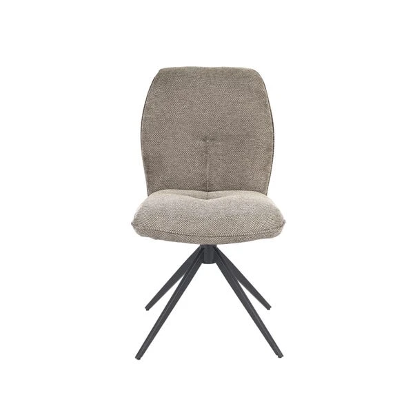 Indus Valley Set Of 2 Pebble Swivel Dining Chair, Taupe - Image 2