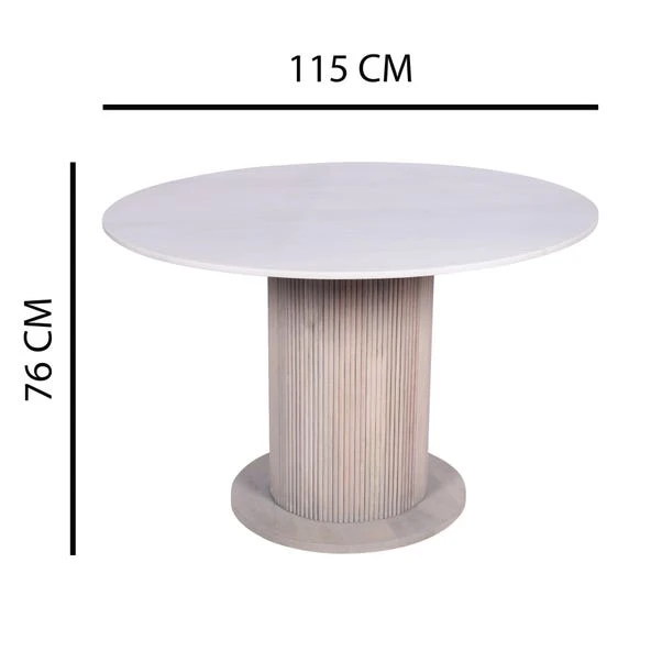 Indus Valley Cleo Round 4 Seater Dining Table With 4 Cleo Dining Chairs - Image 15