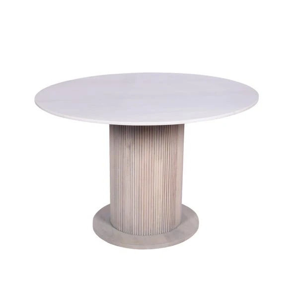 Indus Valley Cleo Round 4 Seater Dining Table With 4 Cleo Dining Chairs - Image 2