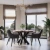 Indus Valley Logan 4 Seater Round Dining Table With 4 Logan Chairs