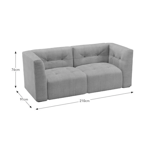 Modular Squish Clay Tonal Chenille 2 Seater Sofa - Image 9